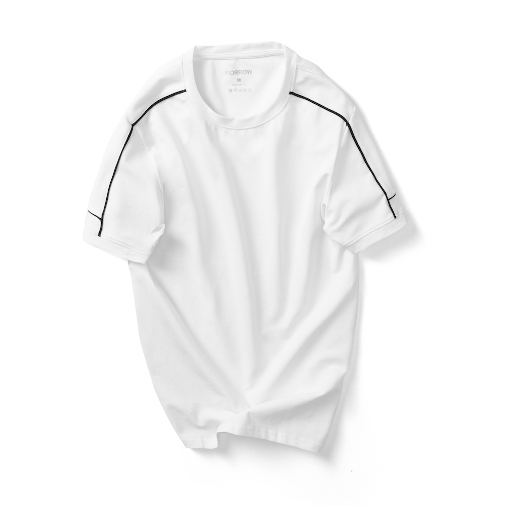 Áo Thun Nam Cổ Tròn SHOULDER LINE T-SHIRT Vải Cá Sấu Cotton Xuất Xịn, Chuẩn Form, Trẻ Trung MR29-MORROW