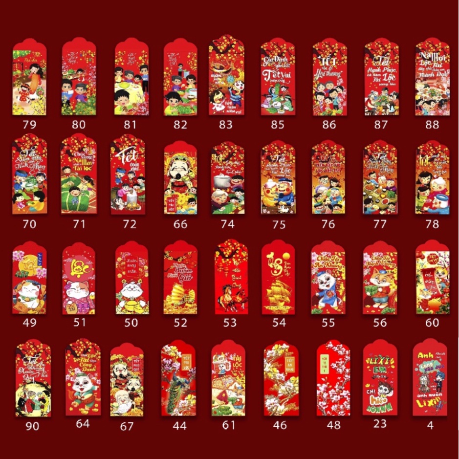 COMBO 50 Bao Lì Xì Đỏ Tết May Mắn🍀FREESHIP🍀Lì Xì Năm Mới HOT TREND Tết Quý Mão 2023