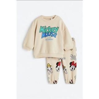 Set nỉ bông màu kem mickey mouse & friends