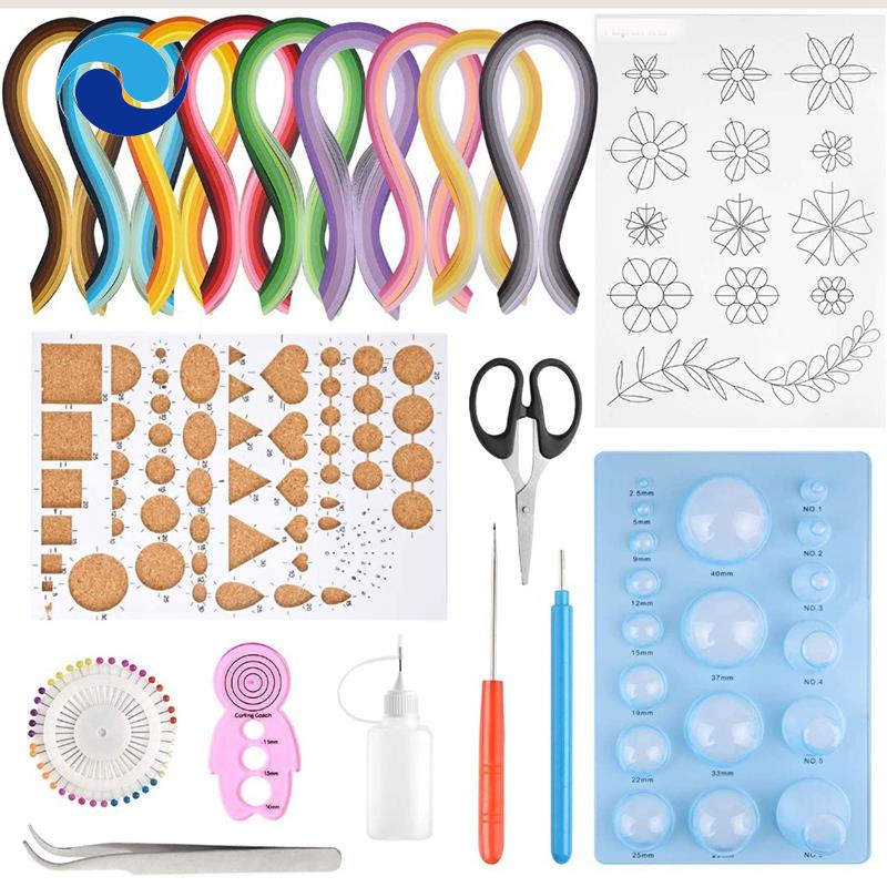 Bộ Giấy Quilling 45 Màu 900 Dải Kèm Dụng Cụ Làm Đồ Thủ Công Diy Trang Trí Nhà Ở