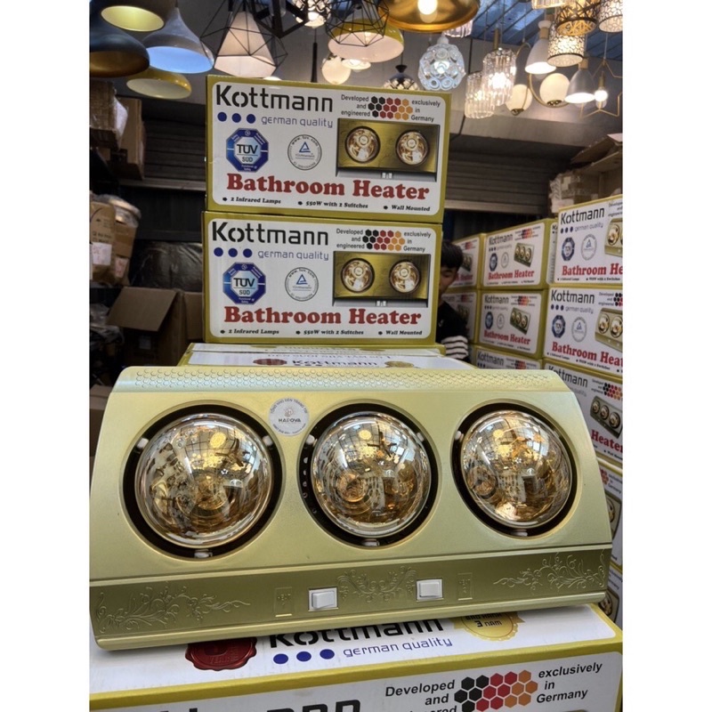 Bóng đèn sưởi, Đèn sưởi nhà tắm 2 bóng , 3 bóng cao cấp chống cháy nổ đui sứ