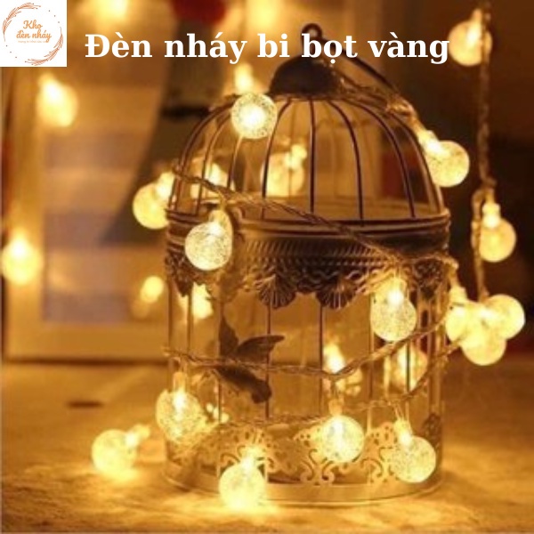 Đèn nháy trang trí viên bi bọt nước màu vàng 10m có 40 bóng