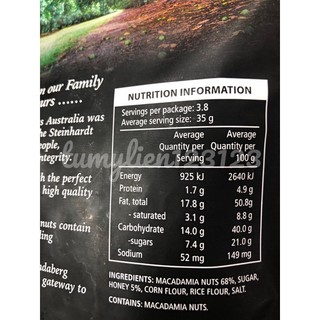NHÂN HẠT MACA MẬT ONG ÚC TÚI 135GR
