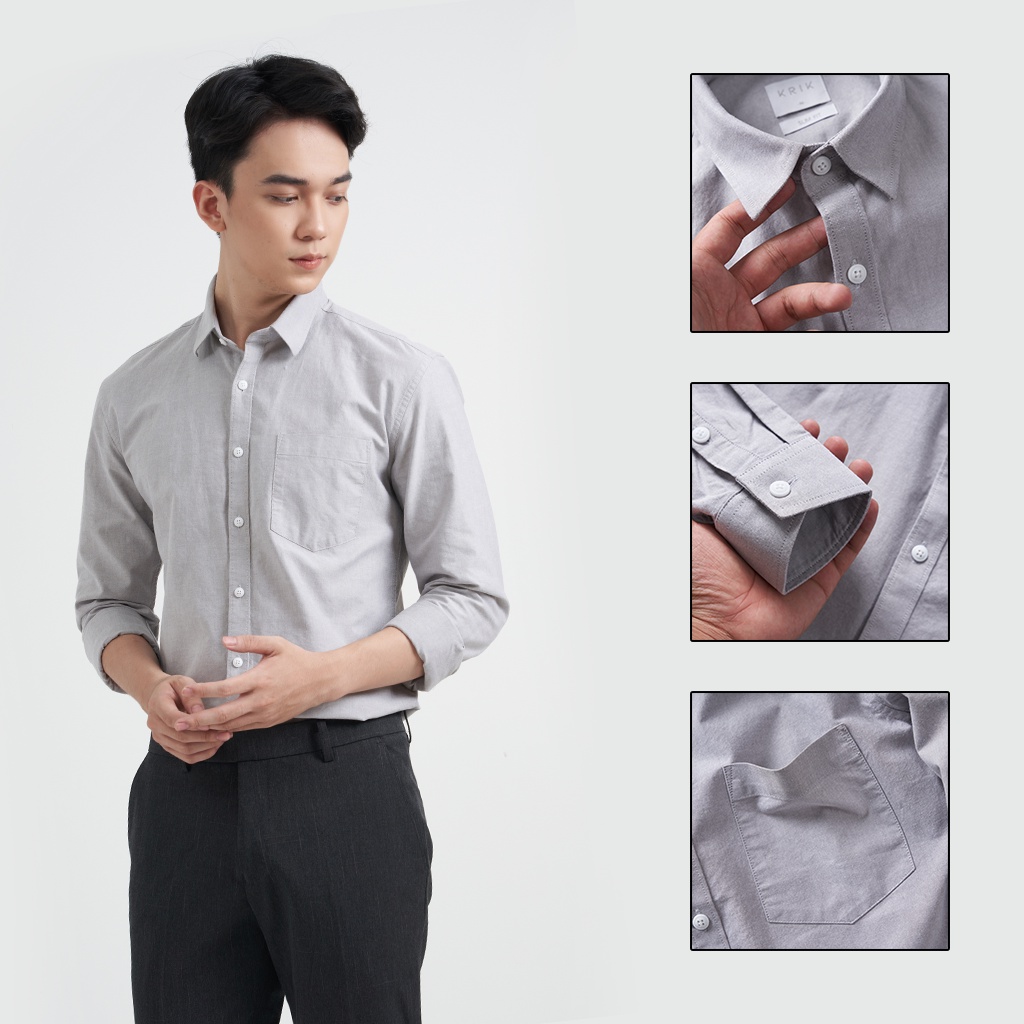 Áo Sơ Mi Nam Local Brand KRIK Form Slimfit Hàn Quốc Dài Tay Chất Liệu Cotton Thoáng Khí, Thấm Hút Mồ Hôi Cực Tốt Sm0106