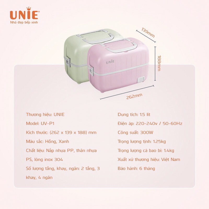 Hộp hâm cơm nóng Unie