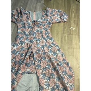 2hand đầm hoa dài kiểu eo 70cm mã 180