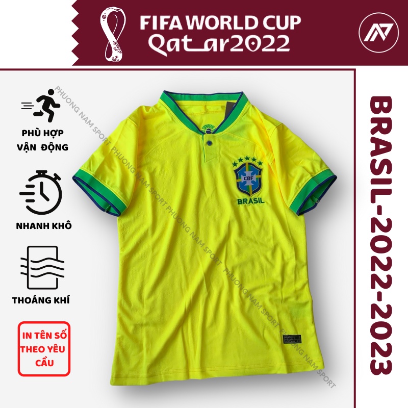 Áo đá bóng đội tuyển brazil wc 2022 hàng thái cao cấp loại 1 size Châu âu