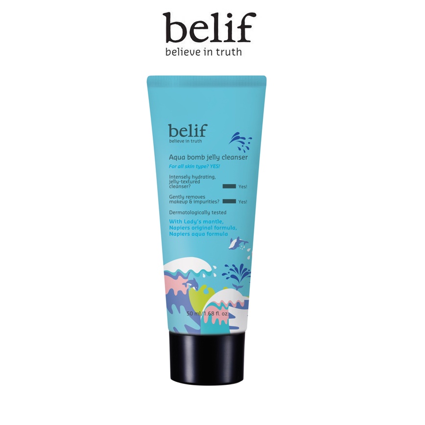 [HB Gift] Gel rửa mặt dạng thạch cấp ẩm sạch sâu belif Aqua Bomb Jelly Cleanser 50ml