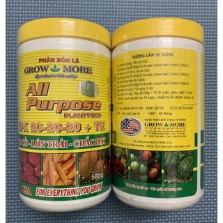 PHÂN BÓN LÁ NPK 20-20-20+TE GROWMORE 100g