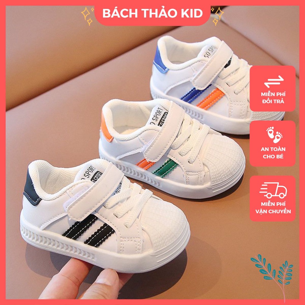 Giày thể thao cho bé trai bé gái size nhí 1-4 tuổi da PU mềm siêu nhẹ xinh xắn cho bé full hộp