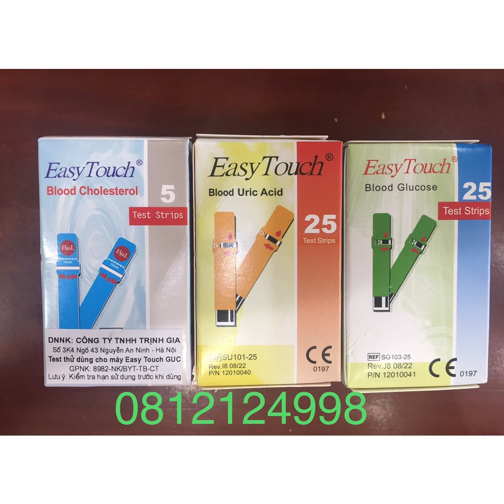 Que thử glucose / Axit Uric / Cholesterol  của máy Easy Touch