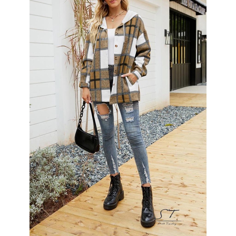 Áo Khoác CY03-Female Tay Dài Có Mũ Trùm Và Túi Có Khóa Kéo Cho Mùa Thu, S / M / L / XL / XXL