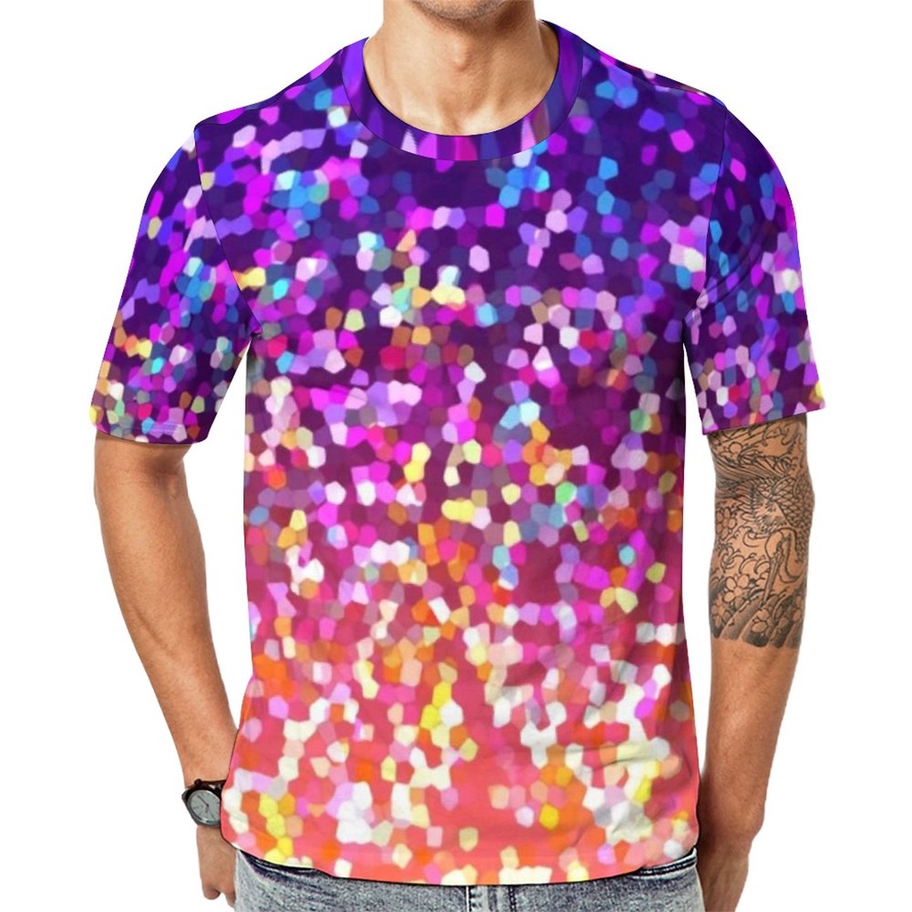 Áo Thun Tay Ngắn Đính Sequin Lấp Lánh Thời Trang Đường Phố Cho Nam