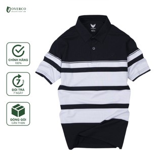 Áo thun polo nam chính hãng ngắn tay sọc thời trang - overco