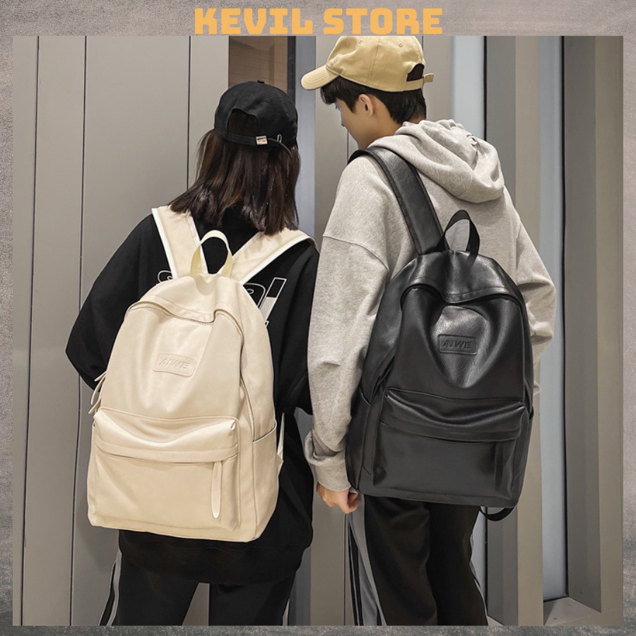 Balo Đi Học ♥️FreeShip♥️ 𝐂𝐚̣̆𝐩 𝐃𝐚 𝐂𝐚𝐨 𝐂𝐚̂́𝐩 Chống Nước Đựng Laptop Chống Sốc BL18