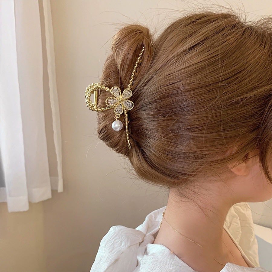 Kẹp tóc kim loại đính đá Hàn Quốc Jennie Accessories cặp búi tóc nữ xinh