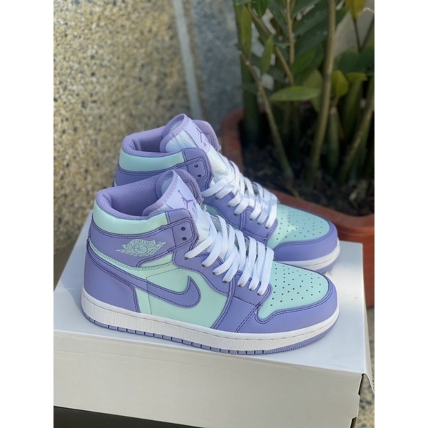 Giầy jordan 1 tím xanh cổ mid cao cấp Fullbox