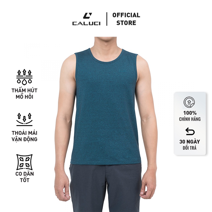 Áo tanktop nam CALUCI thiết kế dáng suông, vải sợi se từ hai sợi màu, tạo nên màu sắc độc đáo mới lạ CBTT20-05