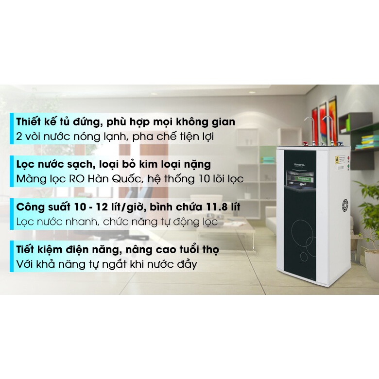 Máy lọc nước RO nóng nguội lạnh Kangaroo KG10A3 10 lõi - hàng trưng bày chính hãng