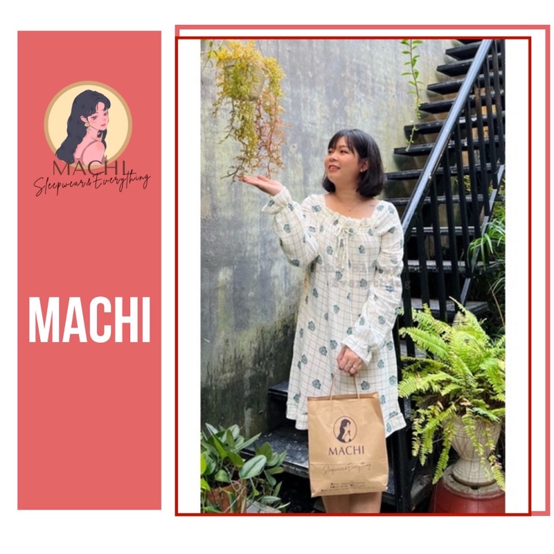 Váy ngủ - đầm dài qua gối vải xô muslin cao cấp mềm mại, tay dài phồng đáng yêu, họa tiết xinh xắn