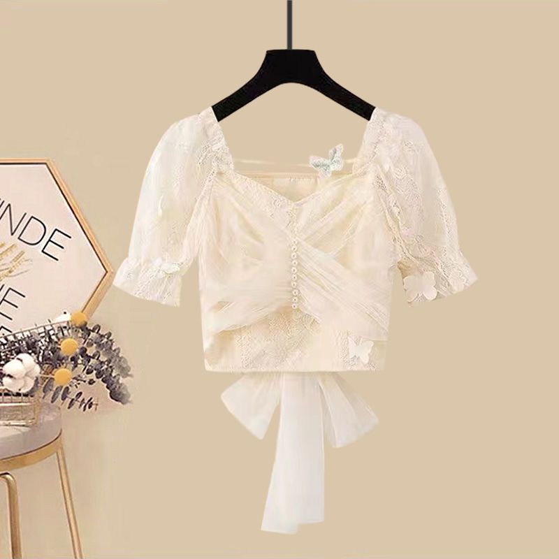 Set Áo Tay Ngắn Phối Chân Váy Denim Plus Size Thời Trang Mùa Hè 2023 Cho Nữ