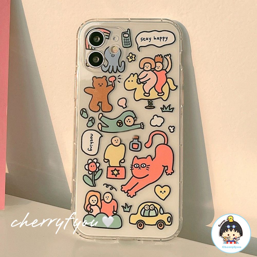 Ốp Điện Thoại TPU Mềm Trong Suốt Họa Tiết Hoạt Hình Dễ Thương Cho IPhone 14 11 13 12 Pro Max X XR 7 8 Plus