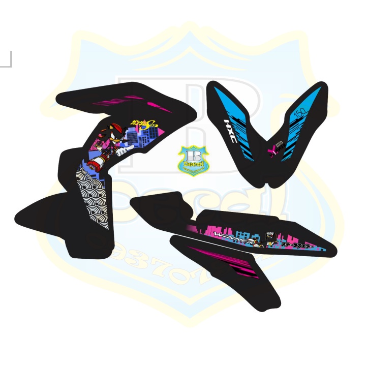 DECAL PVC 5 LỚP CHẤT LƯỢNG CAO Tem rời winner mẫu sonic đen