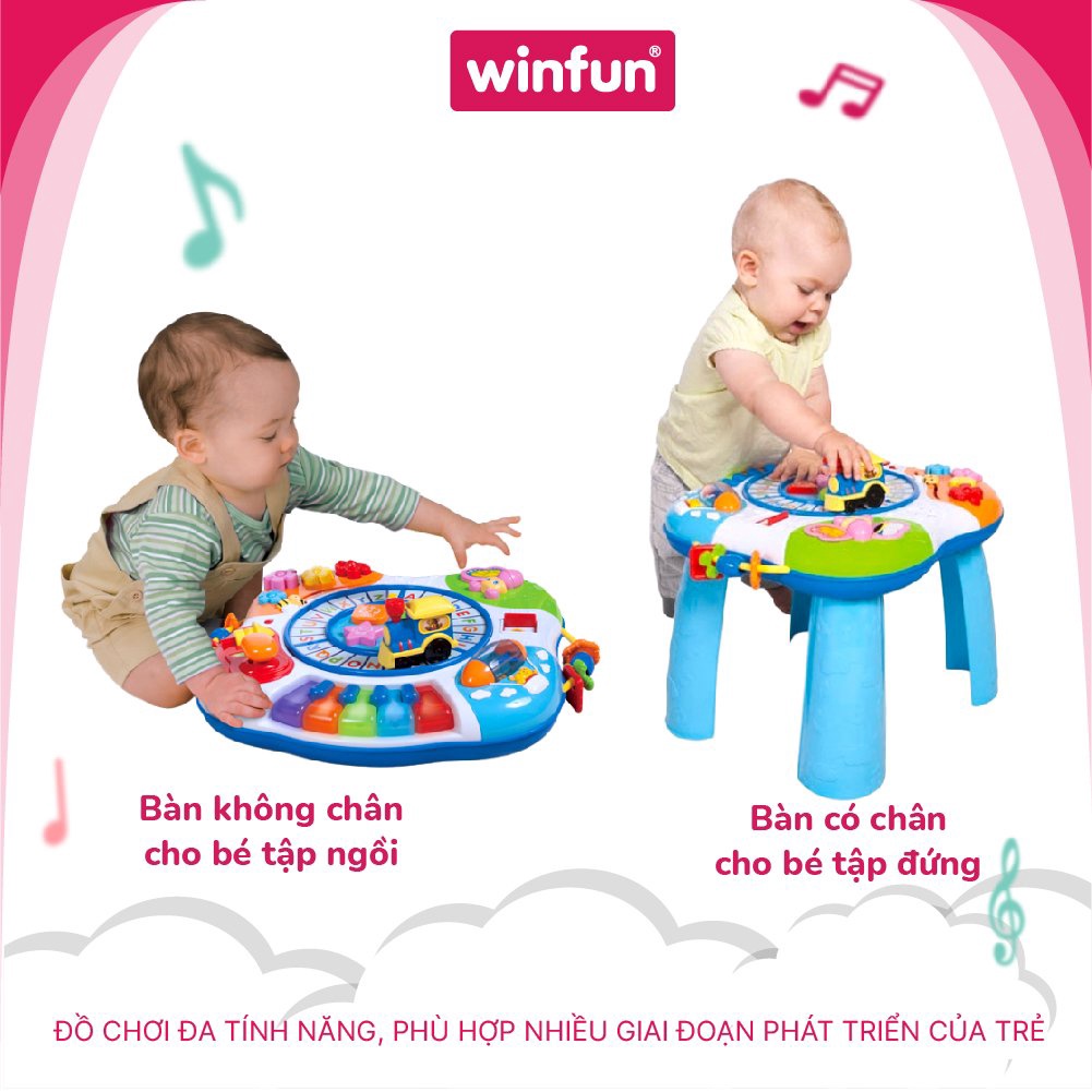 Bàn nhạc đa năng, tập đứng có nhạc  Winfun 0801 kích thích phát triển giác quan và rèn luyện khả năng vận động cho bé