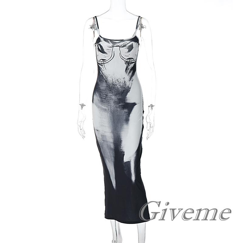 Đầm Hai Dây Dáng Ôm Màu Nhuộm Thời Trang Mùa Hè Cho Bạn Gái