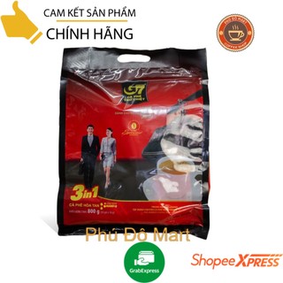 Cà phê hòa tan g7 3in1 bịch 50 gói vuông- trung nguyên