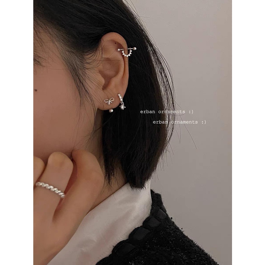 1 chiếc bông tai bi xỏ nhiều kiểu 30% bạc
