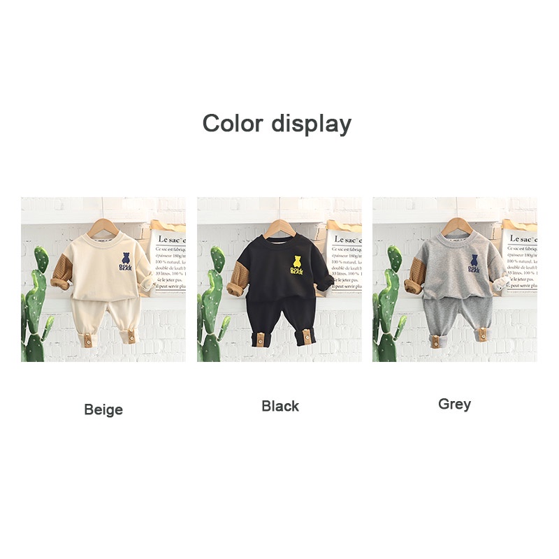 AMILA Set Đồ Thể Thao Hai Món Họa Tiết Chú Gấu Đáng Yêu Cho Bé Trai