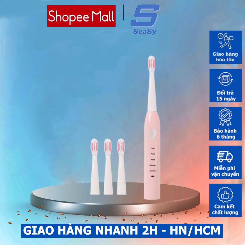 Bàn chải đánh răng điện SeaSy Sonic X8 Pro 5 chế độ chải sạch mảng bám