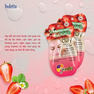 Mặt nạ đất sét Josto Dâu (Strawberry & Cedrus) 15ml *LÀM DA LÁNG MỊN*