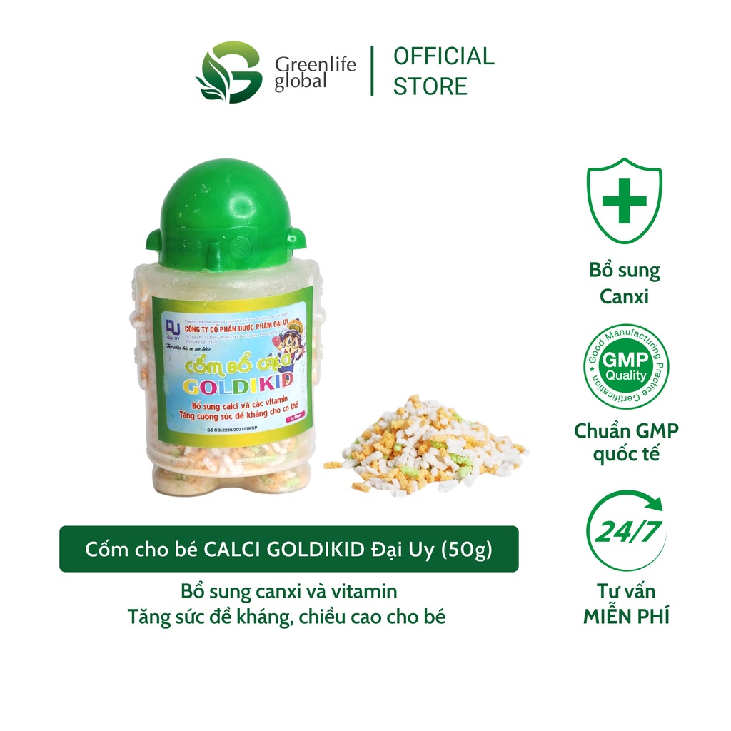 Cốm bổ Canxi, vitamin B Goldikid Đại Uy (50g) - Hỗ trợ trẻ biếng ăn, tăng cường chiều cao, sức đề kháng
