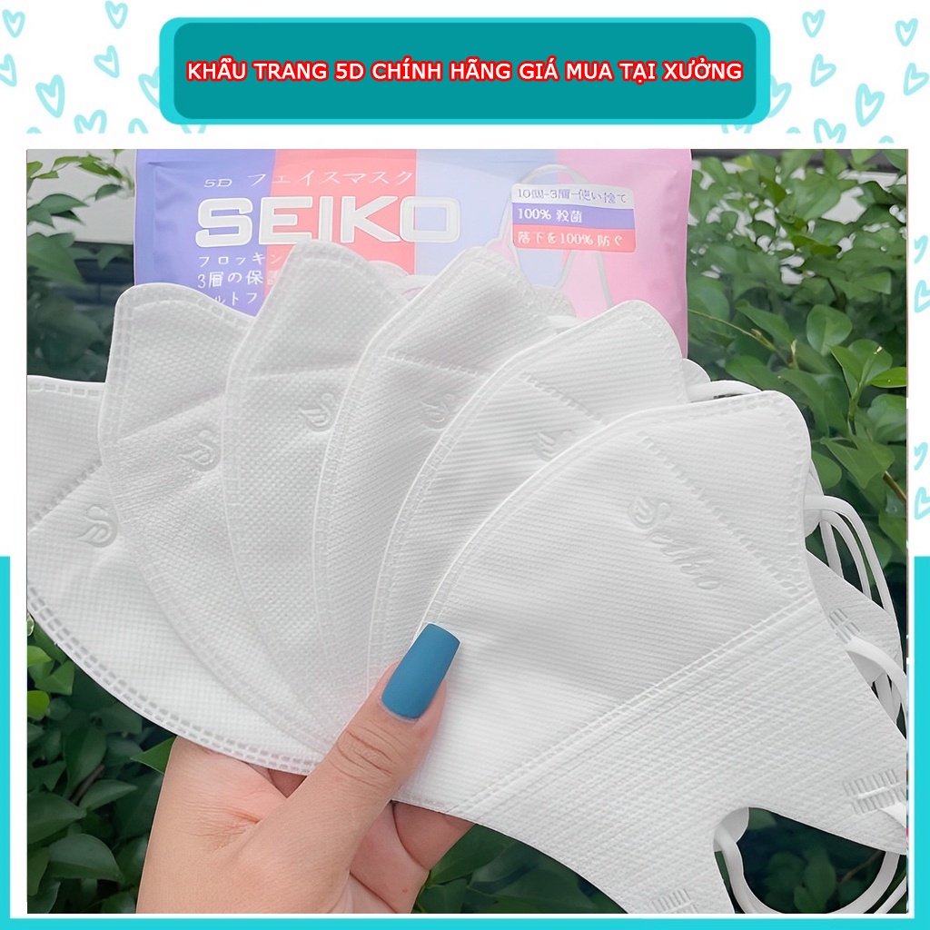 Khẩu trang 5D KENKO, Phượng Cát, Nam Anh, Minh Nhật ... kháng khuẩn lẻ hộp 10 chiếc, hàng dày dặn vừa form