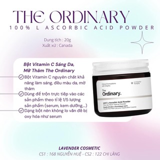 Bột vitamin c sáng da - mờ thâm the ordinary vitamin-c 100% l-ascorbic acid powder 20g