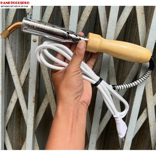 Mỏ hàn chì bằng điện mũi cong cán gỗ 150-200-300-400w bá quang