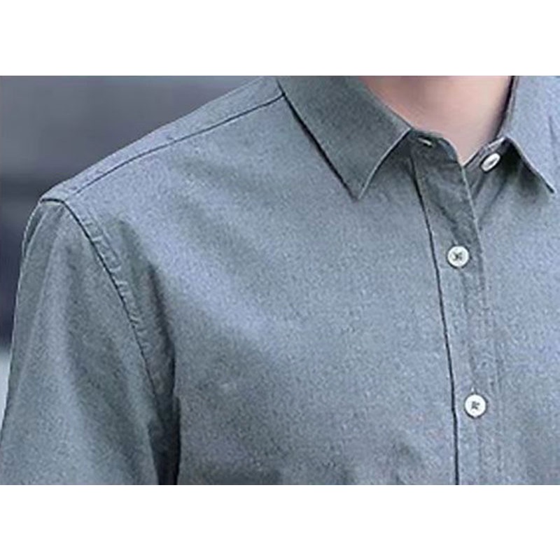 Áo Sơ Mi Tay Ngắn Màu Trơn Thoáng Khí Thời Trang Mùa Hè Hàn Quốc Mới Cho Nam