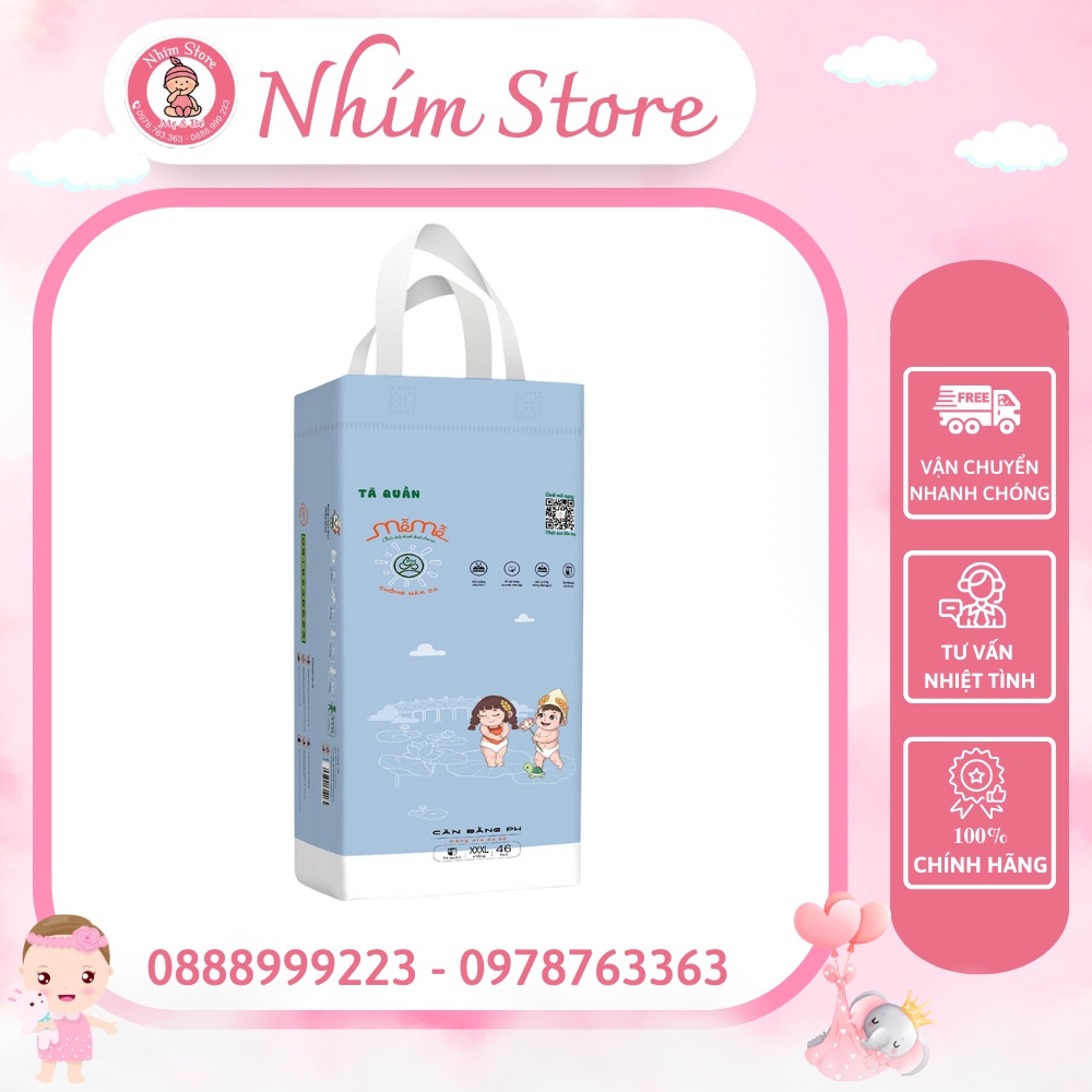 Tã Bỉm Quần Mễ Mễ S64 M62 L58 XL54 XXL50 XXXL46 2MM KÈM QUÀ TẶNG
