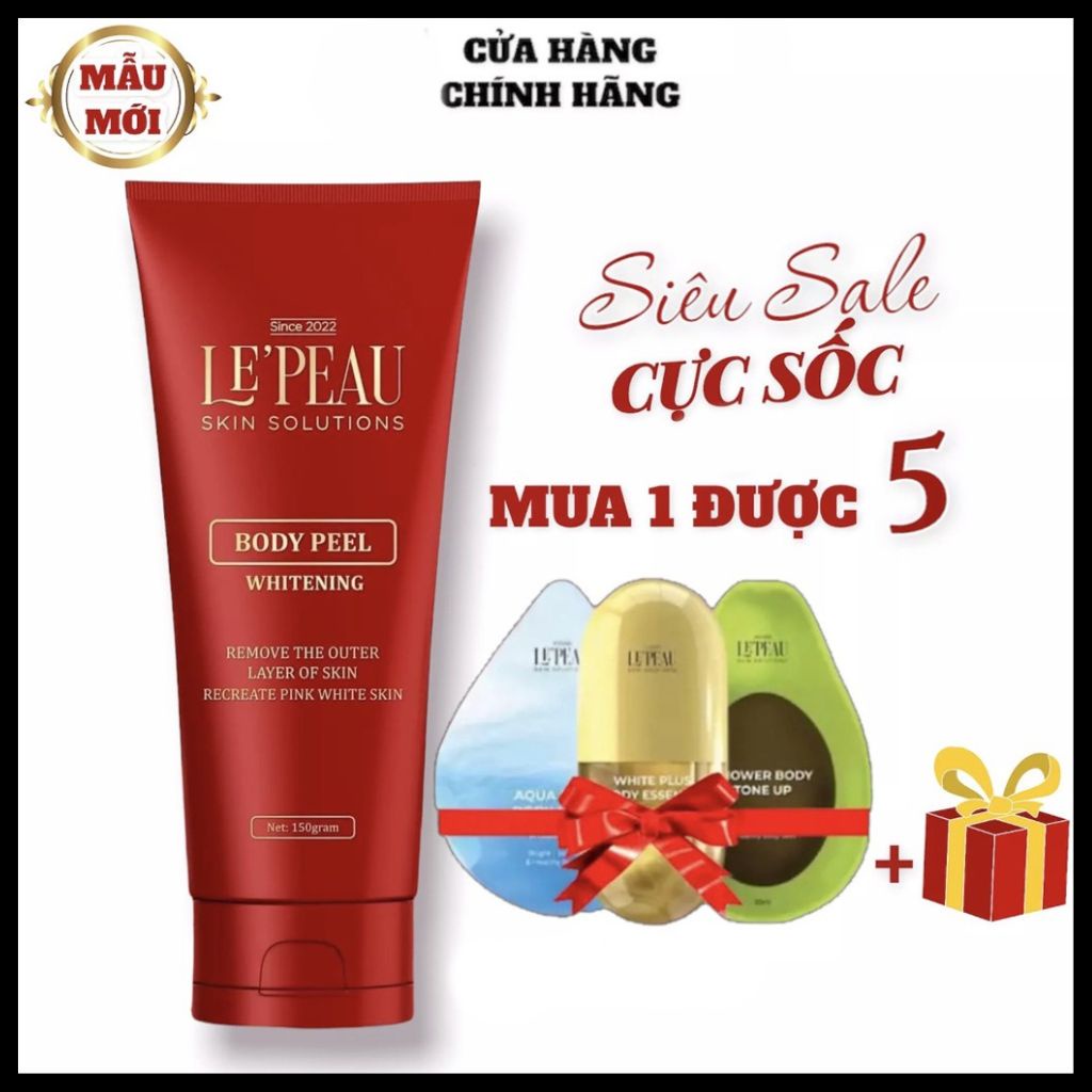 Peel da body toàn thân LEPEAU, peel body trắng sáng hỗ trợ mờ thâm sạm sau 7 ngày 150ml | BigBuy360 - bigbuy360.vn