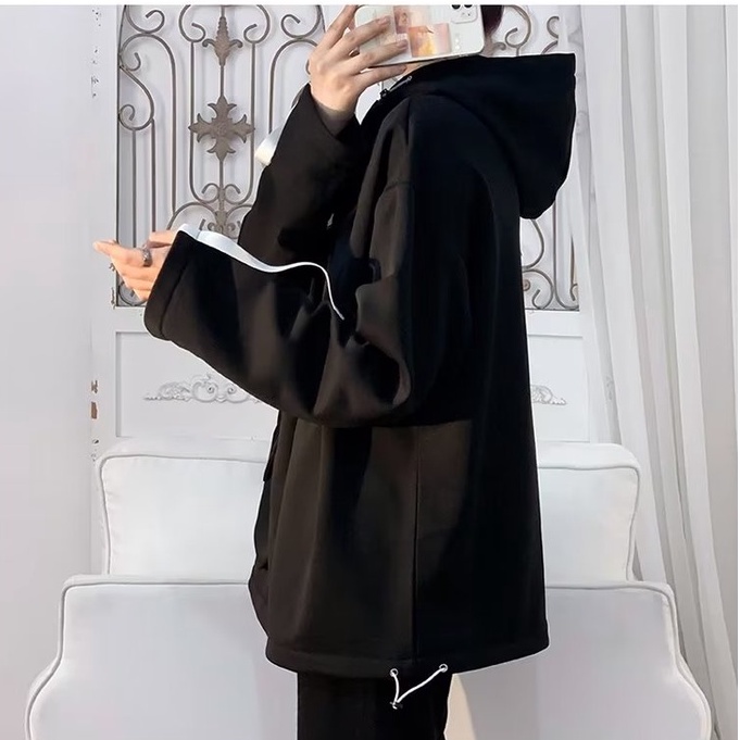 Áo Khoác Hoodie Dáng Rộng Phối Túi Lớn Thiết Kế Đơn Giản Thời Trang Cho Cặp Đôi áo Khoác Áo Hoodie Unisex áo Hoodie Nam  áo Hoodie Nữ