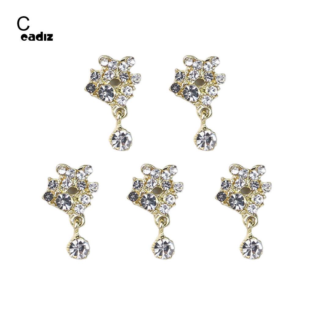 Set 5 Phụ Kiện Nơ 3D Lấp Lánh Trang Trí Móng Tay Sang Trọng