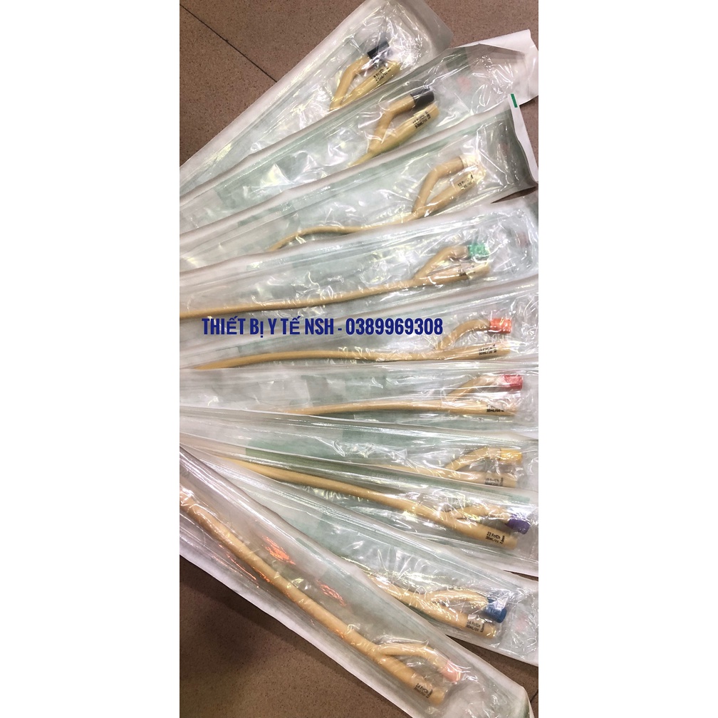Dây Ống Thông Tiểu xông tiểu 2 hai nhánh số 18fr Sonde Foley tiểu 2 hai Nhánh Greetmed 18Fr