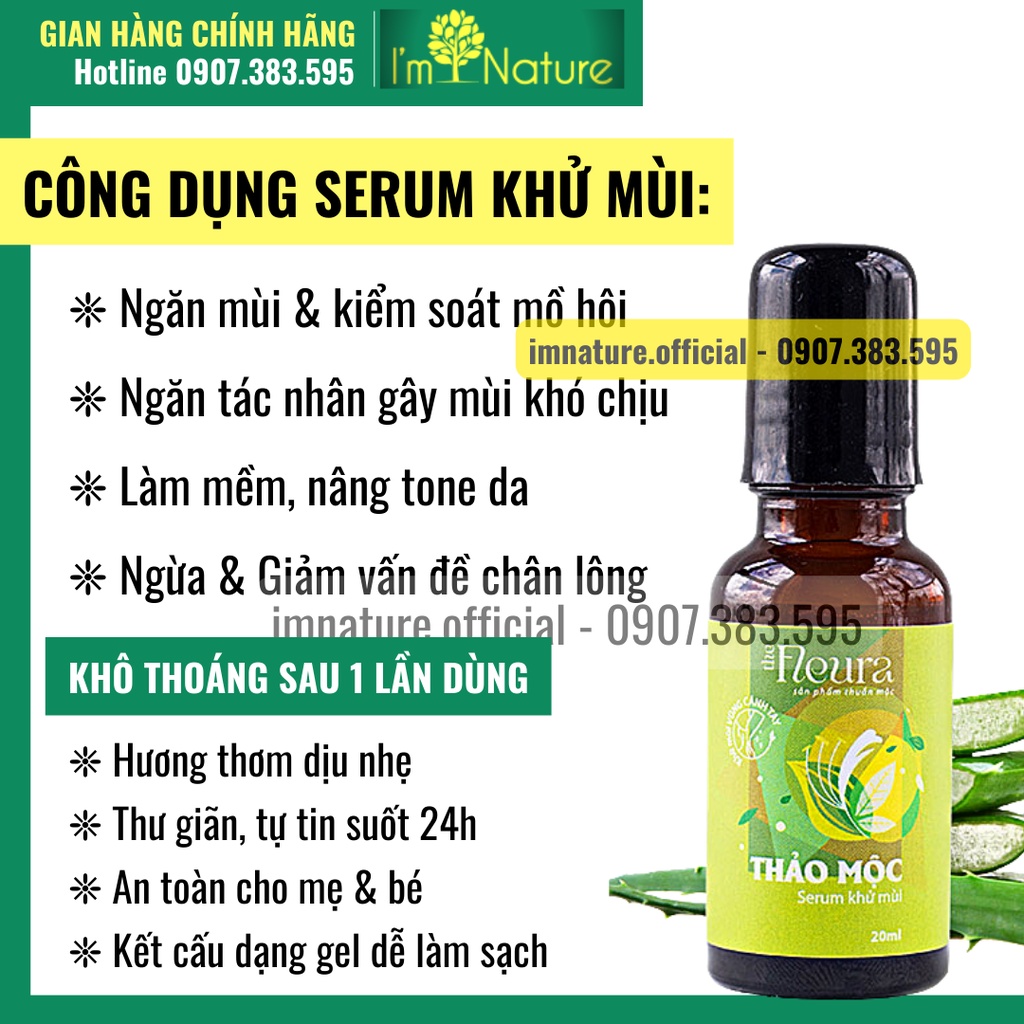 Serum lăn hết hôi nách thảo mộc, giảm mồ hôi, giảm thâm nách THE FLEURA 40ml