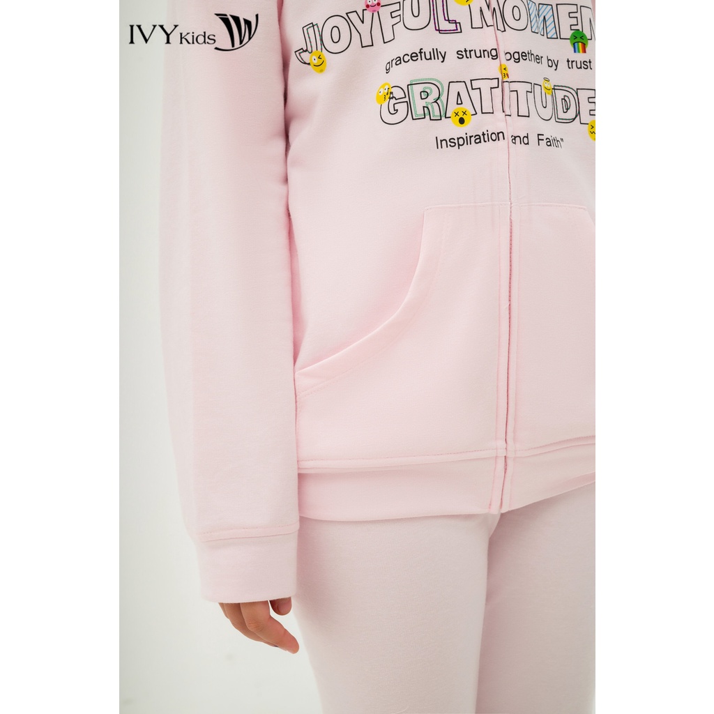 Bộ áo hoodie và quần legging bé gái IVY moda MS 77G1584