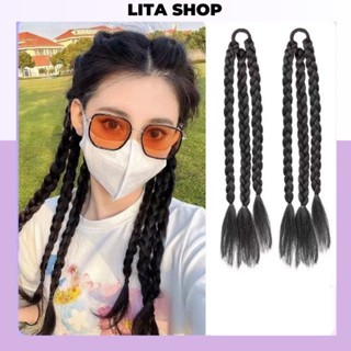  Tóc giả tết mềm mượt thắt bím 3 tép dành cho nữ 