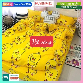Drap Ga Trải Giường Bo Chun,1m2x2m-mẫu vịt vàng