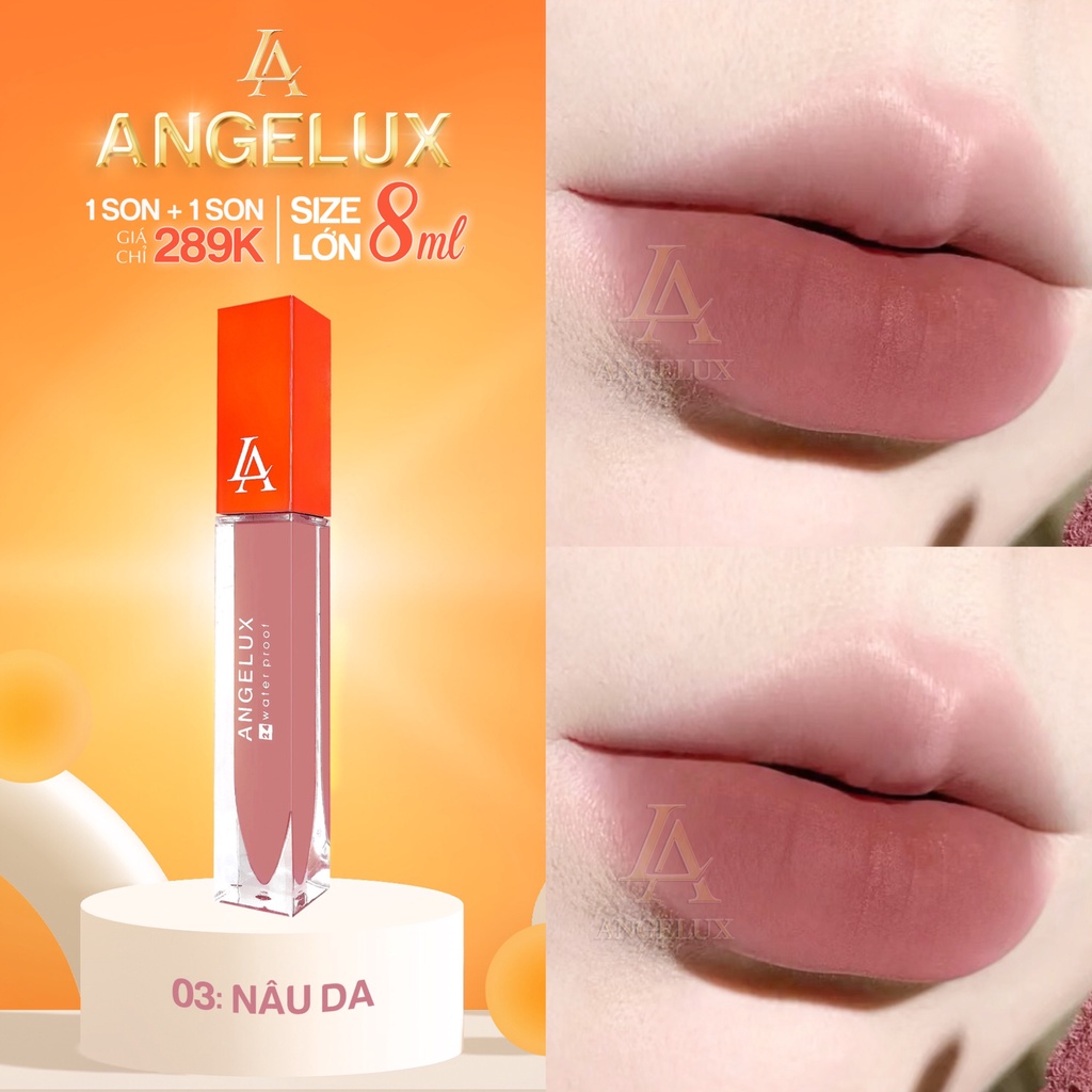 Son Kem Siêu Lì Angelux Màu Nâu Da Siêu Hot Hit