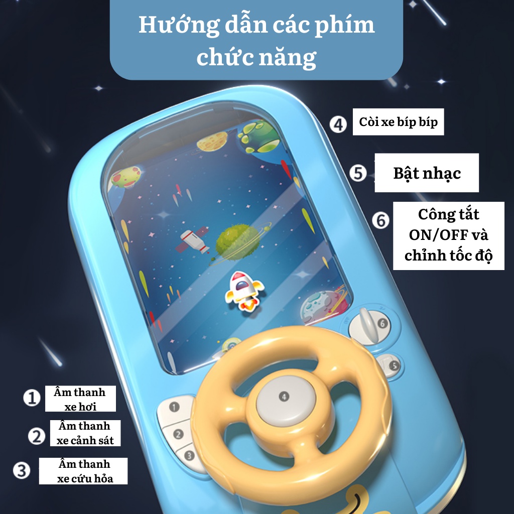 Đường đua xe ô tô, vô lăng đồ chơi cho bé có màn hình có nhạc PLAYKID PK035